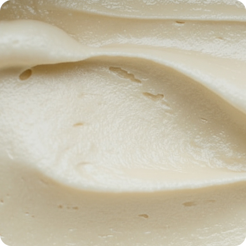 Close-up of creamy, smooth vanilla ice cream with a soft texture.